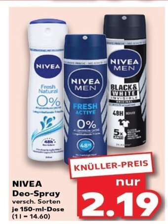 Kaufland NIVEA Deo-Spray tilbud