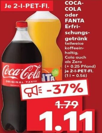 Kaufland COCA-COLA oder FANTA Erfri- schungs- getränk tilbud