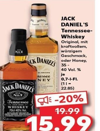 Kaufland JACK DANIEL'S Tennessee- Whiskey tilbud