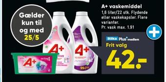 Bilka A+ vaskemiddel-flydende tilbud