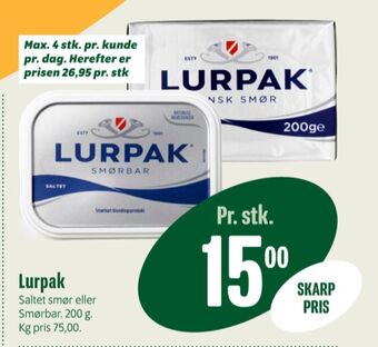 Min Købmand Lurpak smør tilbud
