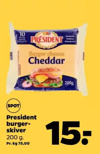 Netto Président skiveost cheddar tilbud