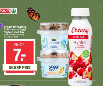 SPAR Cheasy drikkeskyr jordbær & granatæble tilbud