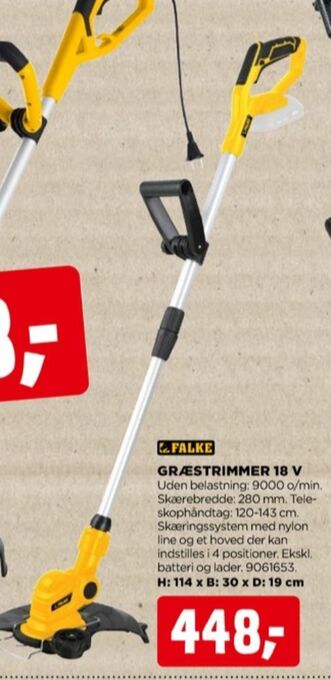 jem & fix Falke græstrimmer tilbud