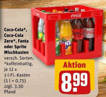 REWE DE Coca-Cola*, Coca-Cola Zero*, Fanta oder Sprite Mischkasten tilbud