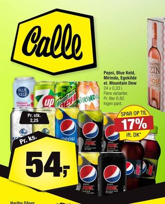 Calle Pepsi, blue keld, mirinda, egekilde el. mountain dew tilbud