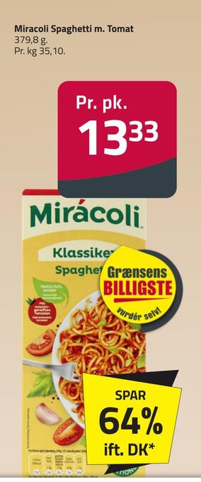 Fleggaard Miracoli spaghetti m. tomat tilbud