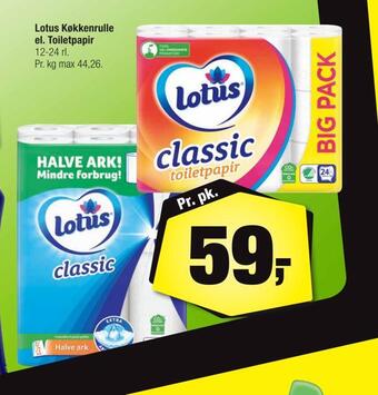 Calle Lotus køkkenrulle el. toiletpapir tilbud