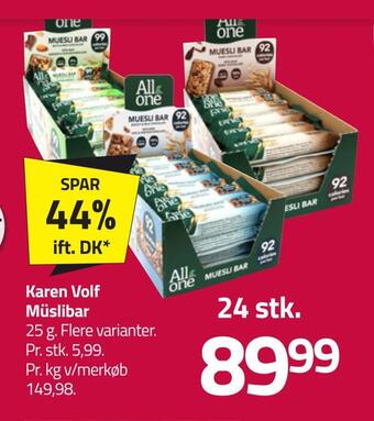 Fleggaard Karen volf müslibar tilbud