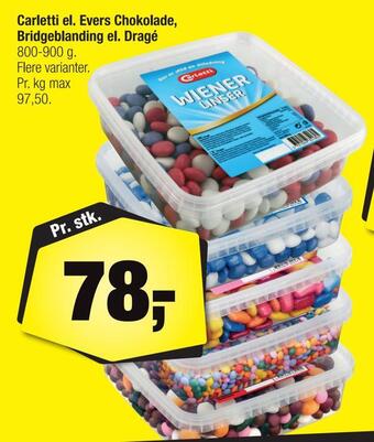 Carletti el. evers chokolade, bridgeblanding el. dragé