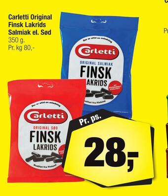 Calle Carletti original finsk lakrids salmiak el. sød tilbud