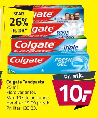 Fleggaard Colgate tandpasta tilbud
