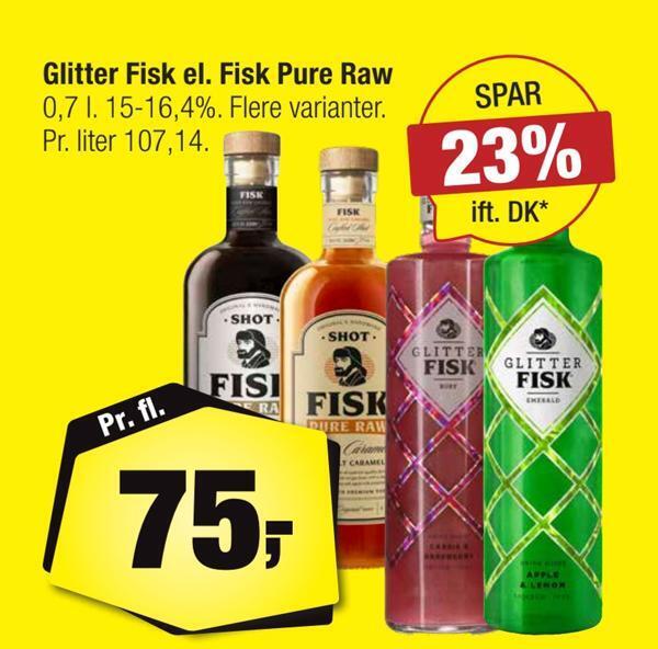 Glitter fisk el. fisk pure raw tilbud hos Calle