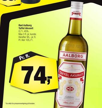 Calle Rød aalborg taffel akvavit tilbud