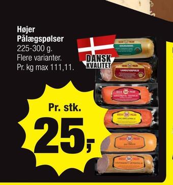 Calle Højer pålægspølser tilbud