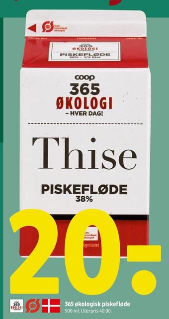Coop 365 365 økologisk piskefløde tilbud