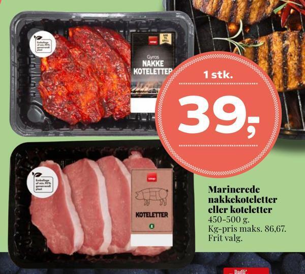 Dagli'Brugsen Marinerede nakkekoteletter eller koteletter tilbud