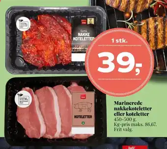 Marinerede nakkekoteletter eller koteletter