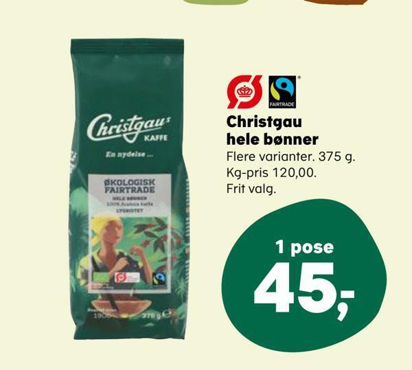 Kvickly Christgau hele bønner tilbud