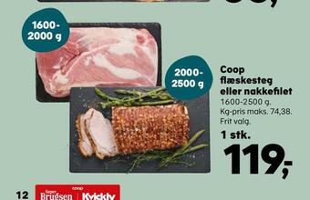 Kvickly Coop flæskesteg eller nakkefilet tilbud