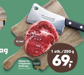 Kvickly Ribeye fra fritgående kødkvæg tilbud