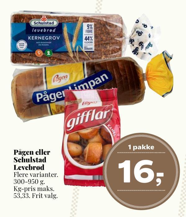 Dagli'Brugsen Pågen eller schulstad levebrød tilbud