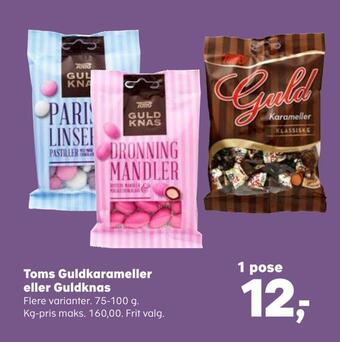 Kvickly Toms guldkarameller eller guldknas tilbud
