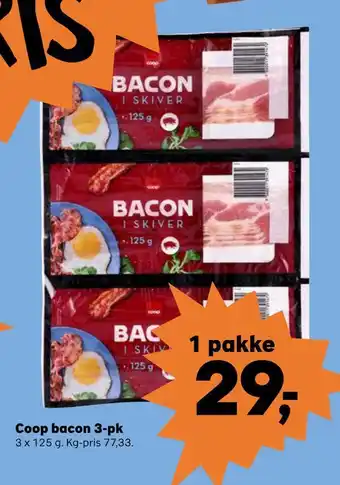Kvickly Coop bacon 3-pak tilbud