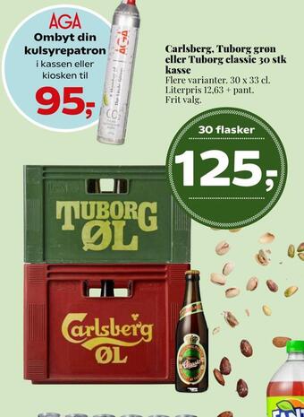 Dagli'Brugsen Carlsberg, tuborg grøn eller tuborg classic 30 stk kasse tilbud