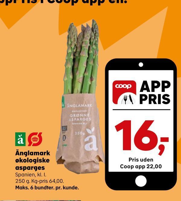 Kvickly Änglamark økologiske asparges tilbud