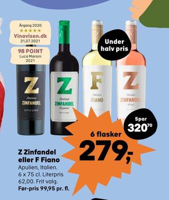 Kvickly Z zinfandel eller f fiano tilbud