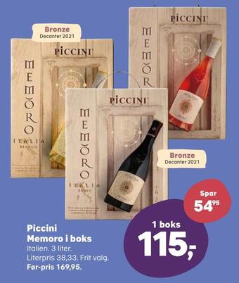 Kvickly Piccini memoro i boks tilbud