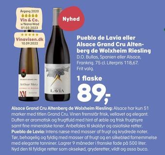 SuperBrugsen Pueblo de lavia eller alsace grand cru alten berg de wolxheim riesling tilbud