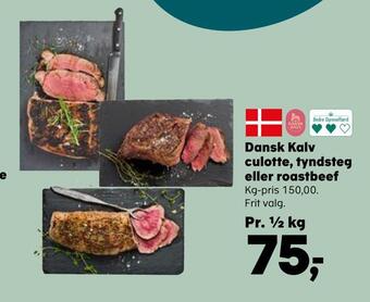 Dansk kalv culotte, tyndsteg eller roastbeef