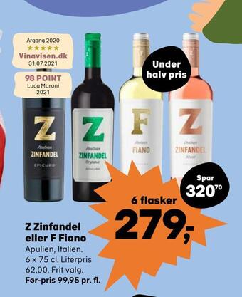SuperBrugsen Z zinfandel eller f fiano tilbud