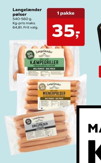 Kvickly Langelænder pølser tilbud