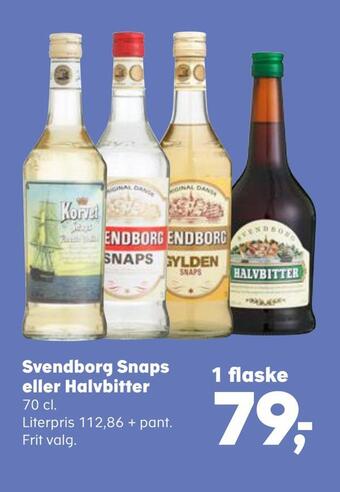 SuperBrugsen Svendborg snaps eller halvbitter tilbud