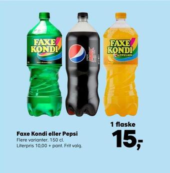 SuperBrugsen Faxe kondi eller pepsi tilbud