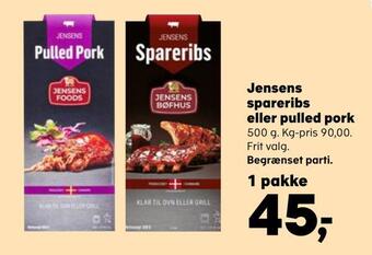SuperBrugsen Jensens spareribs eller pulled pork tilbud