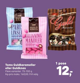 SuperBrugsen Toms guldkarameller eller guldknas tilbud