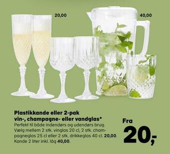 SuperBrugsen Plastikkande eller 2-pak vin-, champagne- eller vandglas tilbud