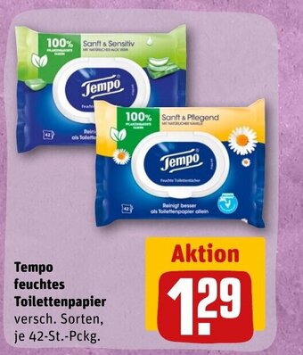 REWE DE Tempo feuchtes Toilettenpapier tilbud