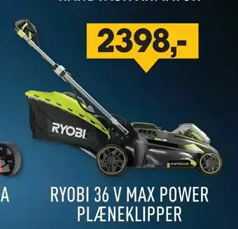 Ryobi 36 v max power plæneklipper