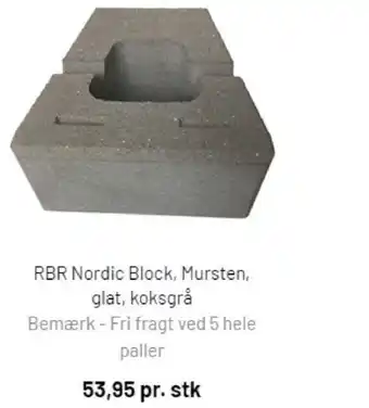 RBR Nordic Block, Mursten, glat, koksgrå