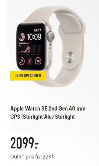 Apple Watch SE 2nd Gen 40 mm GPS (Starlight Alu/Starlight