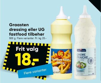 Bilka Graasten dressing eller UG fastfood tilbehør tilbud