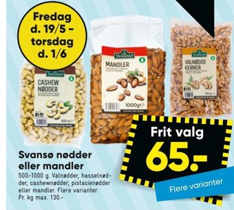 Bilka Svansø nødder eller mandler tilbud