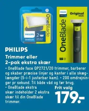 Bilka PHILIPS Trimmer eller 2-pak ekstra skær tilbud