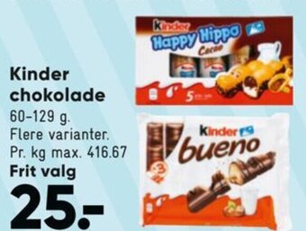 Bilka Kinder chokolade tilbud