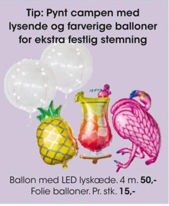 Bilka Ballon med LED lyskæde. 4 m. tilbud